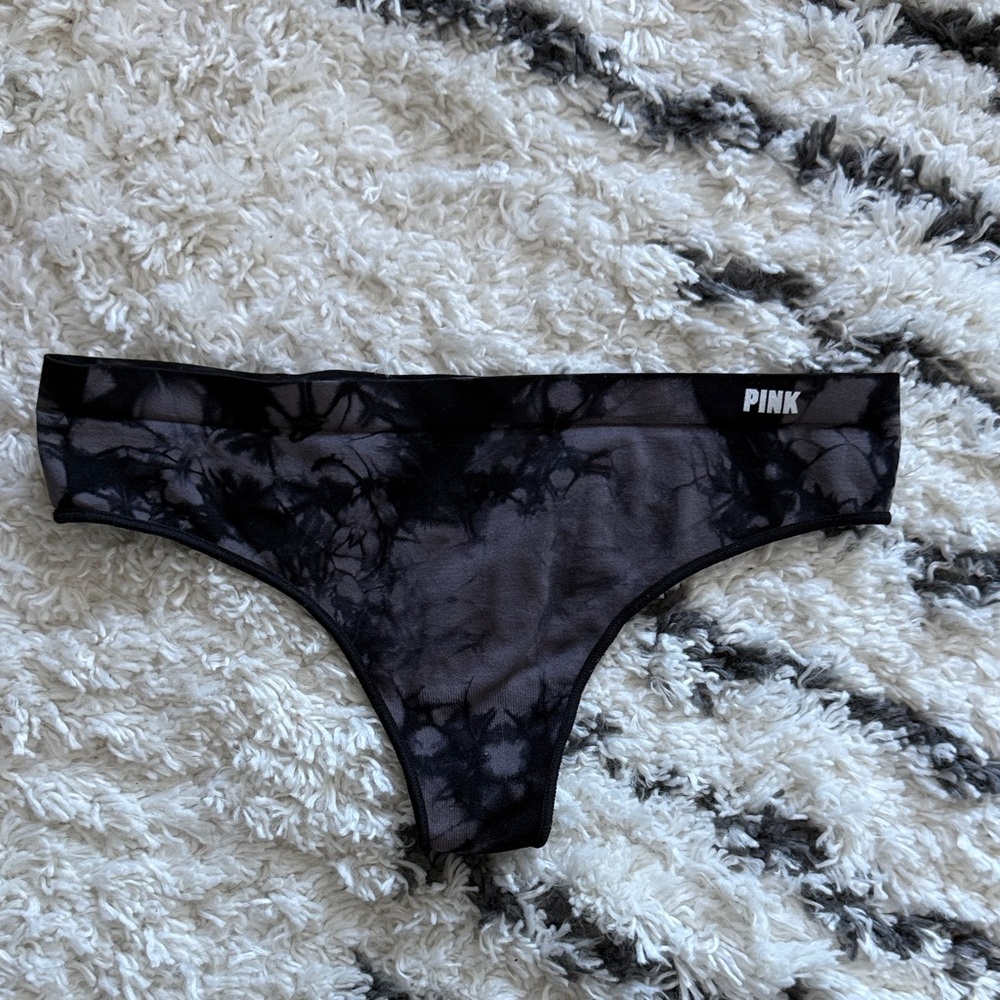 BRAND NEW! Pink Black Tie-Dye Thong